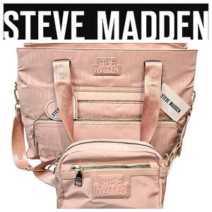 Steve Madden BRandy 2-PC Tote & BDavis Crossbody Bag- Linen Pink